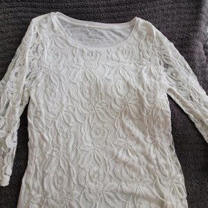 Chico's White Lace Tee